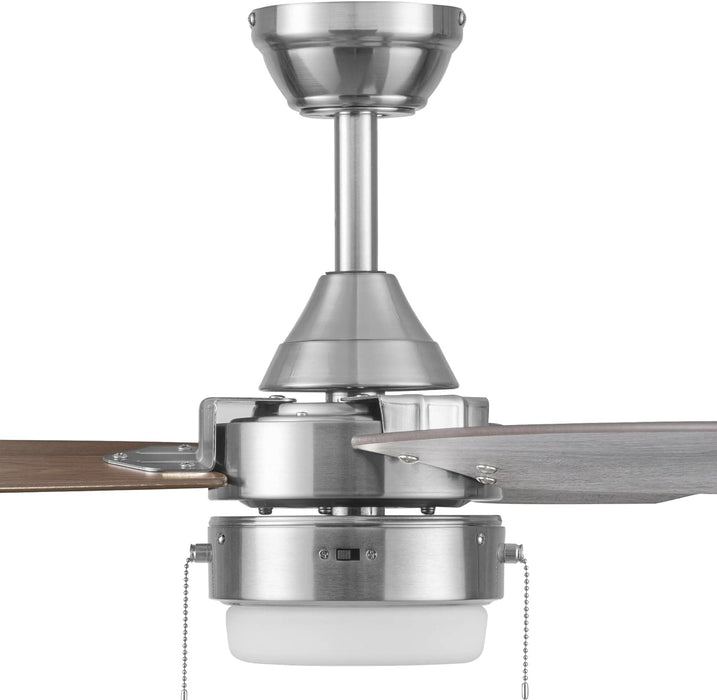 48 in. Ceiling Fan with LED Light Pull Chain, Reversible Brushed Nickel Ceiling Fan-12-ErisView