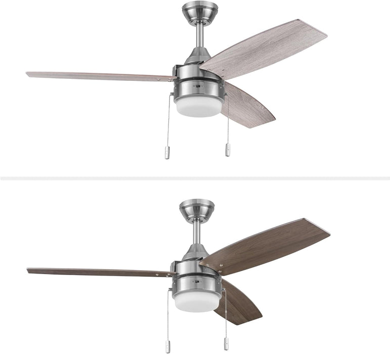 48 in. Ceiling Fan with LED Light Pull Chain, Reversible Brushed Nickel Ceiling Fan-9-ErisView