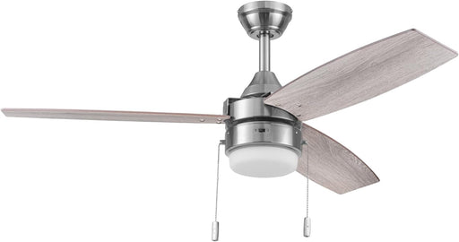 48 in. Ceiling Fan with LED Light Pull Chain, Reversible Brushed Nickel Ceiling Fan-1-ErisView