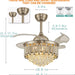 48 in. Chrome Dimmable Crystal Ceiling Fan, Retractable Blade Modern Fandelier Ceiling Fans with Light, Chandelier Fan with Remote Control for Living Room-10-ErisView