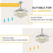 48 in. Chrome Modern Dimmable Crystal Fandelier, Retractable Blade Ceiling Fan with Light and Remote, Invisible LED Ceiling Fan-2-ErisView