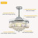 48 in. Chrome Modern Dimmable Crystal Fandelier, Retractable Blade Ceiling Fan with Light and Remote, Invisible LED Ceiling Fan-5-ErisView