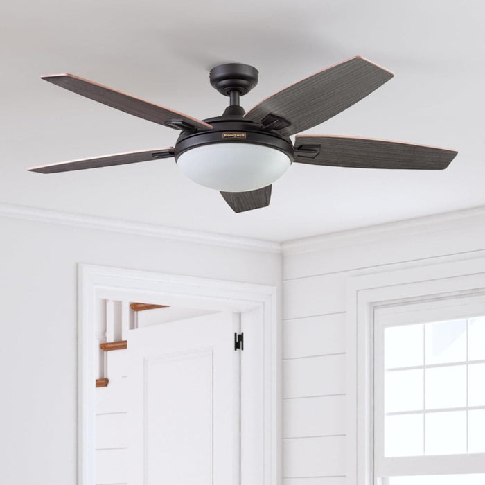 48 in. Contemporary Ceiling Fan with Light, Indoor LED Ceiling Fan with Remote Control, Bronze Reversible Fan for Summer Winter-10-ErisView