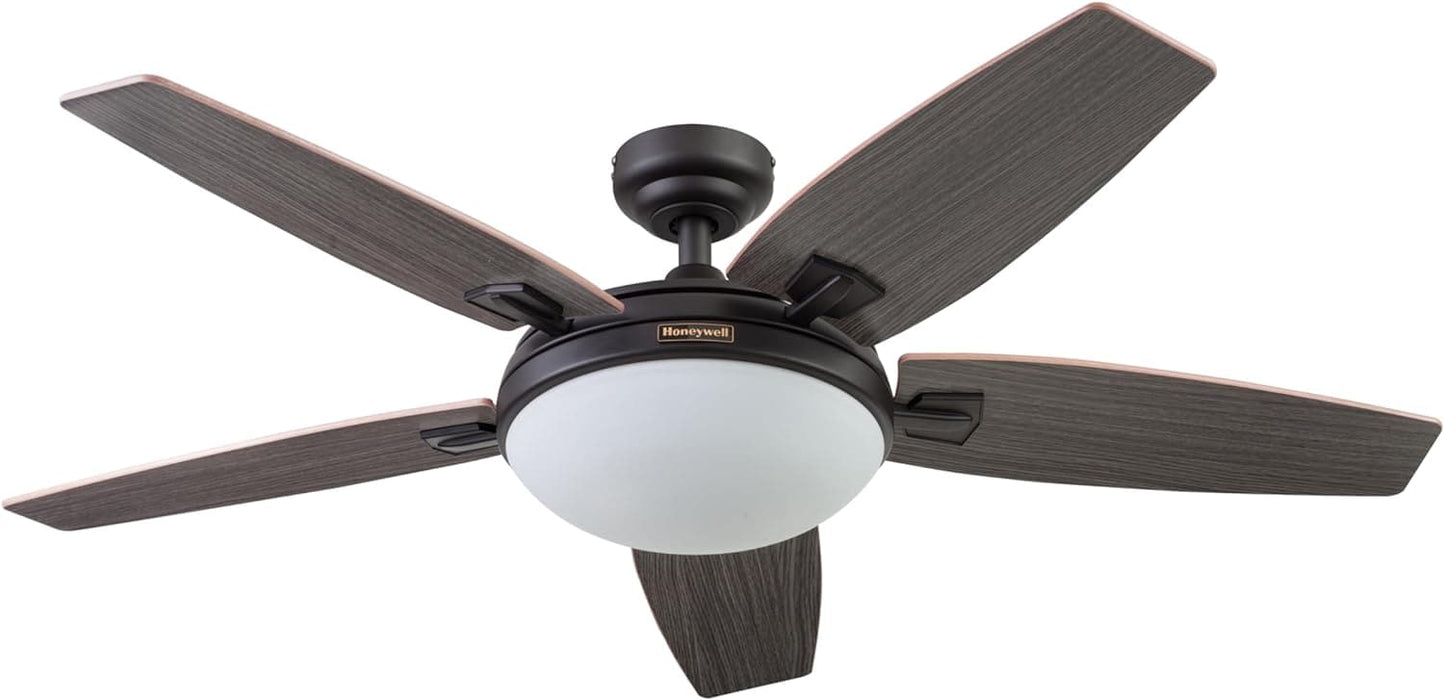 48 in. Contemporary Ceiling Fan with Light, Indoor LED Ceiling Fan with Remote Control, Bronze Reversible Fan for Summer Winter-11-ErisView