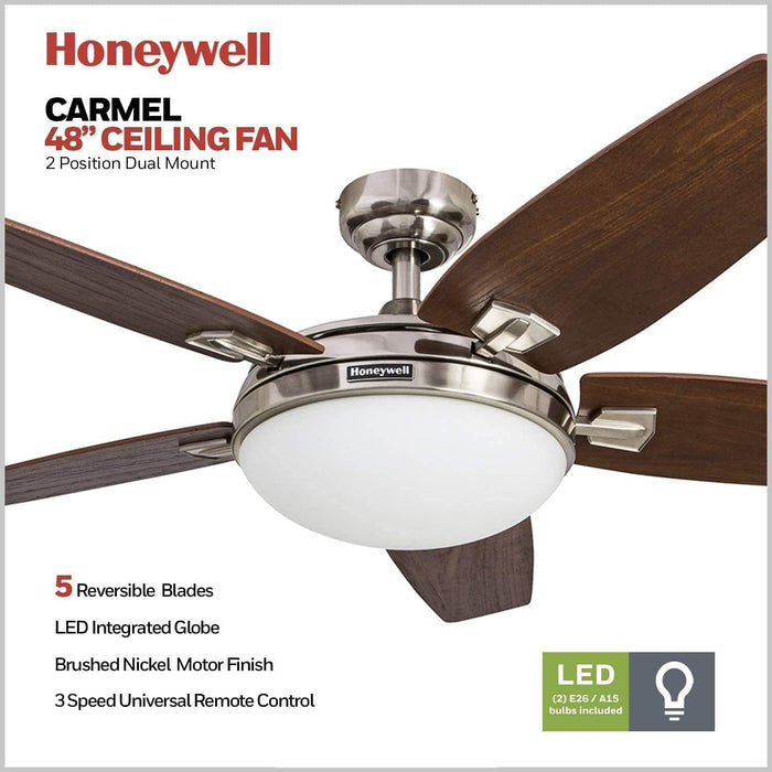 48 in. Contemporary Ceiling Fan with Light, Indoor LED Ceiling Fan with Remote Control, Bronze Reversible Fan for Summer Winter-19-ErisView