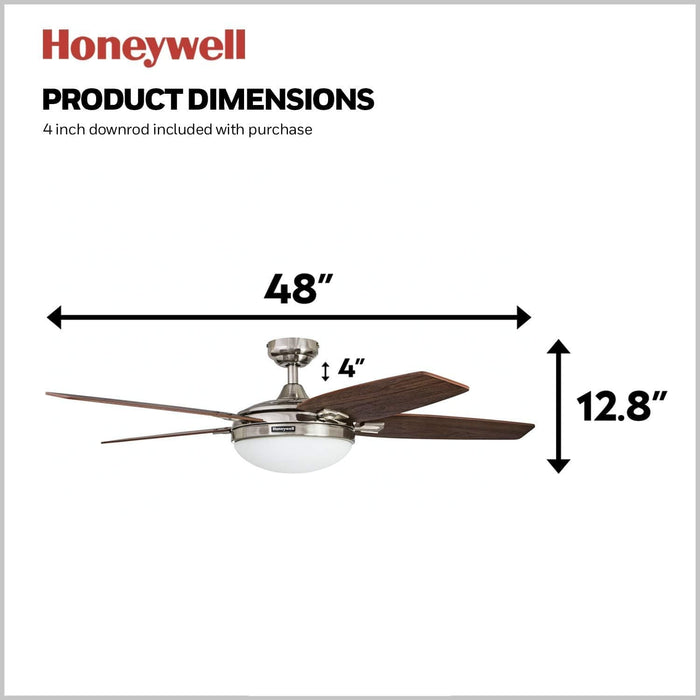 48 in. Contemporary Ceiling Fan with Light, Indoor LED Ceiling Fan with Remote Control, Bronze Reversible Fan for Summer Winter-25-ErisView