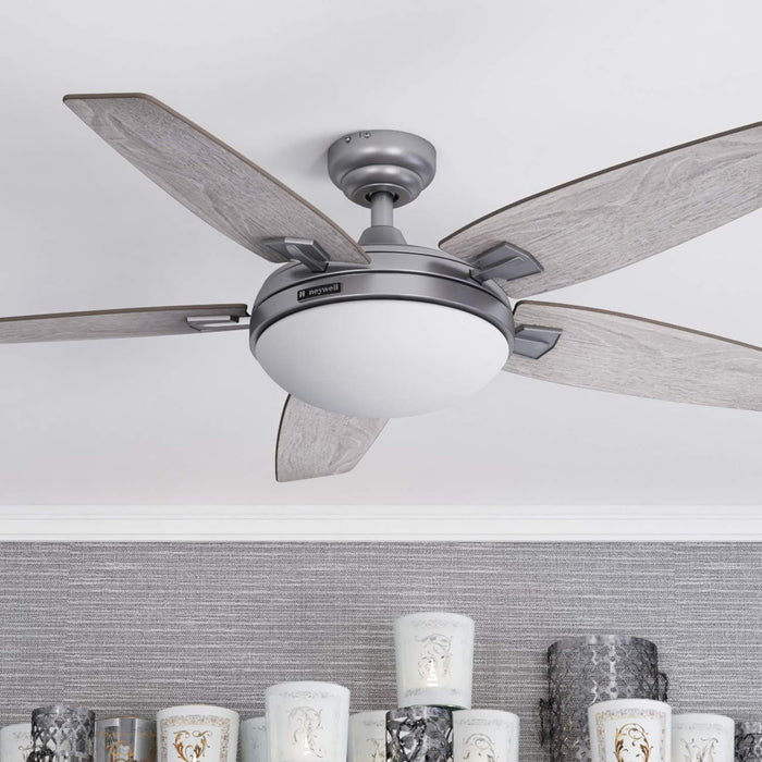 48 in. Contemporary Ceiling Fan with Light, Indoor LED Ceiling Fan with Remote Control, Bronze Reversible Fan for Summer Winter-30-ErisView