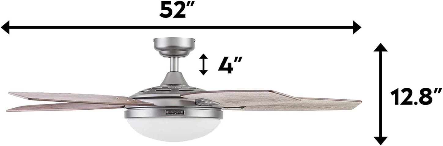 48 in. Contemporary Ceiling Fan with Light, Indoor LED Ceiling Fan with Remote Control, Bronze Reversible Fan for Summer Winter-34-ErisView