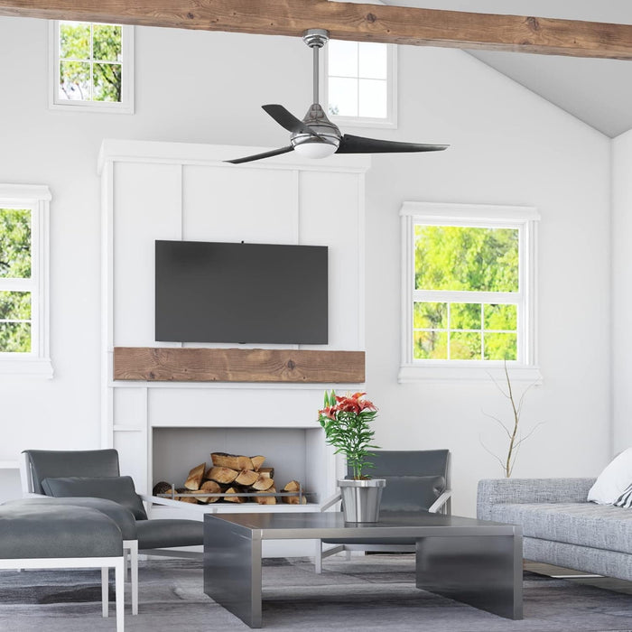 48 in. Contemporary Ceiling Fan with Light, Indoor LED Ceiling Fan with Remote Control, Bronze Reversible Fan for Summer Winter-53-ErisView