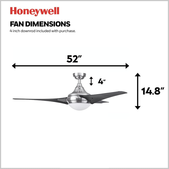 48 in. Contemporary Ceiling Fan with Light, Indoor LED Ceiling Fan with Remote Control, Bronze Reversible Fan for Summer Winter-54-ErisView