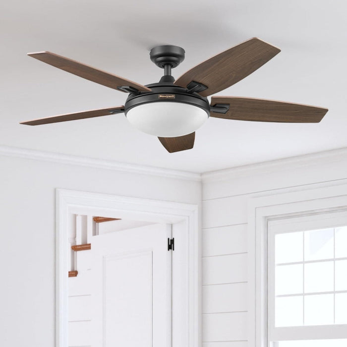 48 in. Contemporary Ceiling Fan with Light, Indoor LED Ceiling Fan with Remote Control, Bronze Reversible Fan for Summer Winter-5-ErisView