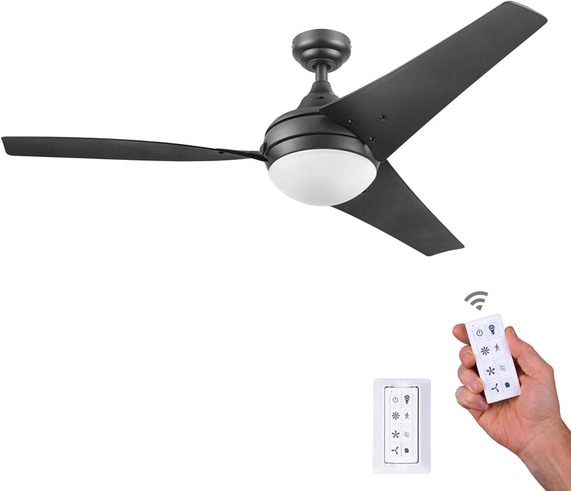 48 in. Contemporary Ceiling Fan with Light, Indoor LED Ceiling Fan with Remote Control, Bronze Reversible Fan for Summer Winter-69-ErisView