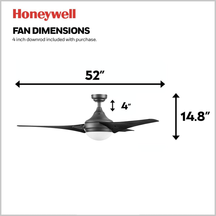 48 in. Contemporary Ceiling Fan with Light, Indoor LED Ceiling Fan with Remote Control, Bronze Reversible Fan for Summer Winter-72-ErisView