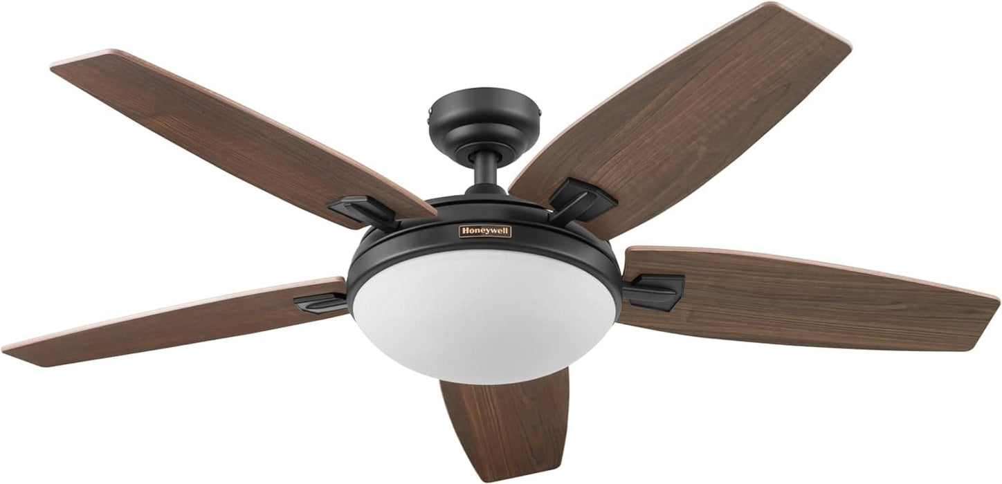 48 in. Contemporary Ceiling Fan with Light, Indoor LED Ceiling Fan with Remote Control, Bronze Reversible Fan for Summer Winter-1-ErisView