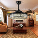 48 in. Contemporary Ceiling Fan with Light, Modern Ceiling Fan with Remote, Quiet Ceiling Fan for Bedroom, Retractable Blade Ceiling Fan for Summer Winter -3-ErisView