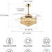 48 in. Crystal Ceiling Fan with Light and Remote Modern Dimmable Fandelier for Bedroom invisible Retractable Chandelier Fan Gold for Living Room Fan-2-ErisView