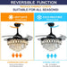 48 in. Dimmable Black Fandelier, Crystal LED Ceiling Fan with Lights and Remote, Modern Retractable Blade Ceiling Fan for Bedroom Dining Room Living Room-3-ErisView
