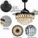 48 in. Dimmable Black Fandelier, Crystal LED Ceiling Fan with Lights and Remote, Modern Retractable Blade Ceiling Fan for Bedroom Dining Room Living Room-7-ErisView