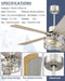 48 in. Farmhouse Industrial Ceiling Fans with Light, Remote Ceiling Fan with Light and Clear Glass, Gray Ceiling Fan, Oak Ceiling Fan-2-ErisView
