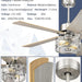 48 in. Farmhouse Industrial Ceiling Fans with Light, Remote Ceiling Fan with Light and Clear Glass, Gray Ceiling Fan, Oak Ceiling Fan-2-ErisView