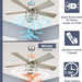 48 in. Farmhouse Industrial Ceiling Fans with Light, Remote Ceiling Fan with Light and Clear Glass, Gray Ceiling Fan, Oak Ceiling Fan-3-ErisView