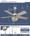 48 in. Farmhouse Industrial Ceiling Fans with Light, Remote Ceiling Fan with Light and Clear Glass, Gray Ceiling Fan, Oak Ceiling Fan-5-ErisView