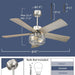 48 in. Farmhouse Industrial Ceiling Fans with Light, Remote Ceiling Fan with Light and Clear Glass, Gray Ceiling Fan, Oak Ceiling Fan-5-ErisView