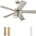 48 in. Farmhouse Industrial Ceiling Fans with Light, Remote Ceiling Fan with Light and Clear Glass, Gray Ceiling Fan, Oak Ceiling Fan-1-ErisView