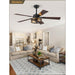 48 in. Farmhouse Rustic Ceiling Fan with Light, Caged Quiet Reversible Ceiling Fan, Ceiling Fan for Bedroom Living Room-7-ErisView