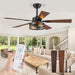 48 in. Farmhouse Rustic Ceiling Fan with Light, Caged Quiet Reversible Ceiling Fan, Ceiling Fan for Bedroom Living Room-1-ErisView