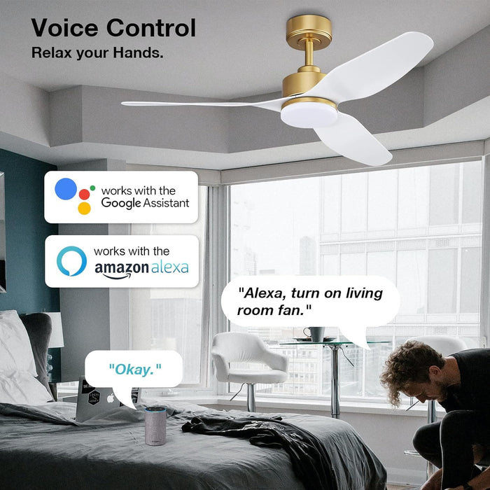 48 in. Gold Smart Outdoor Fans with Lights and Remote Control, Dimmable Reversible Ceiling Fan with Wi-Fi Alexa APP Control for Bedroom Living Room Patio-2-ErisView