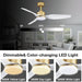 48 in. Gold Smart Outdoor Fans with Lights and Remote Control, Dimmable Reversible Ceiling Fan with Wi-Fi Alexa APP Control for Bedroom Living Room Patio-3-ErisView