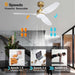 48 in. Gold Smart Outdoor Fans with Lights and Remote Control, Dimmable Reversible Ceiling Fan with Wi-Fi Alexa APP Control for Bedroom Living Room Patio-4-ErisView