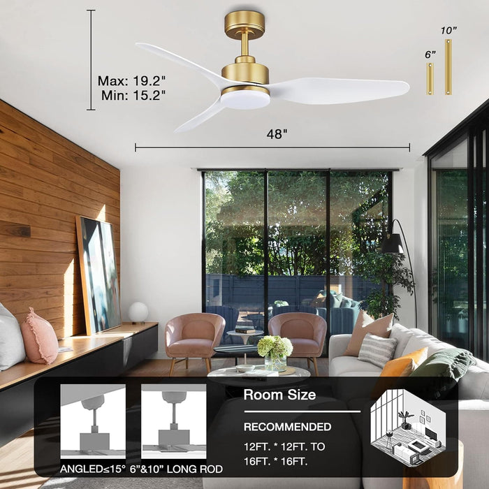 48 in. Gold Smart Outdoor Fans with Lights and Remote Control, Dimmable Reversible Ceiling Fan with Wi-Fi Alexa APP Control for Bedroom Living Room Patio-6-ErisView