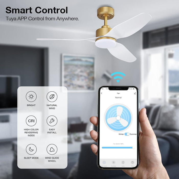48 in. Gold Smart Outdoor Fans with Lights and Remote Control, Dimmable Reversible Ceiling Fan with Wi-Fi Alexa APP Control for Bedroom Living Room Patio-7-ErisView