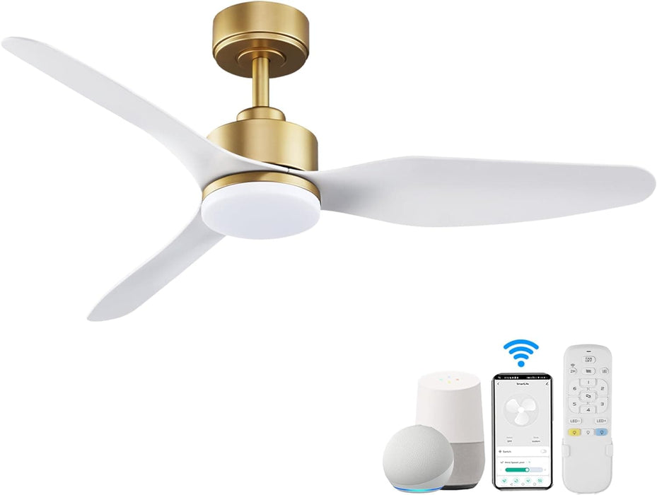 48 in. Gold Smart Outdoor Fans with Lights and Remote Control, Dimmable Reversible Ceiling Fan with Wi-Fi Alexa APP Control for Bedroom Living Room Patio-1-ErisView