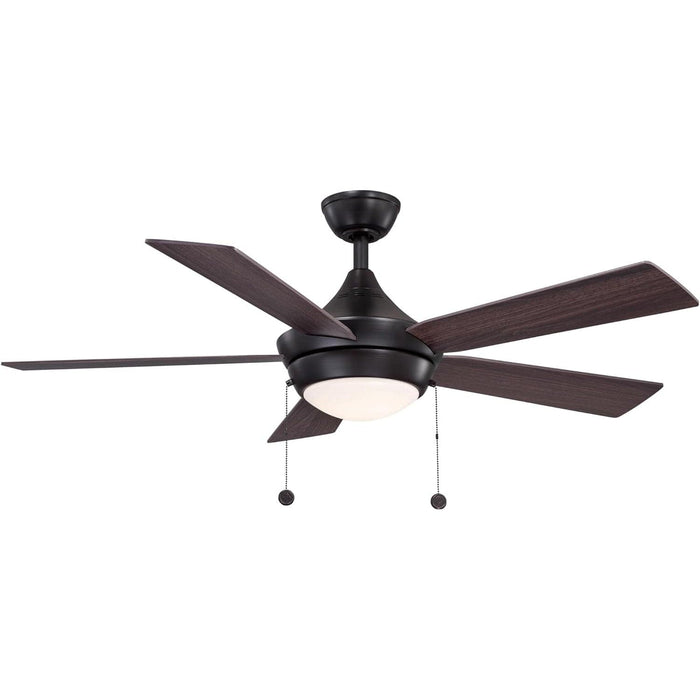 48 in. Indoor Ceiling Fan with LED Light Kit Pull Chain, Bronze Ceiling Fan with Reversible Dark Walnut Cherry Blades-1-ErisView