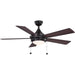 48 in. Indoor Ceiling Fan with LED Light Kit Pull Chain, Bronze Ceiling Fan with Reversible Dark Walnut Cherry Blades-1-ErisView