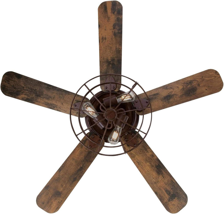 48 in. Indoor Dimmable Caged Ceiling Fan with LED Light Kit and Remote Control-2-ErisView