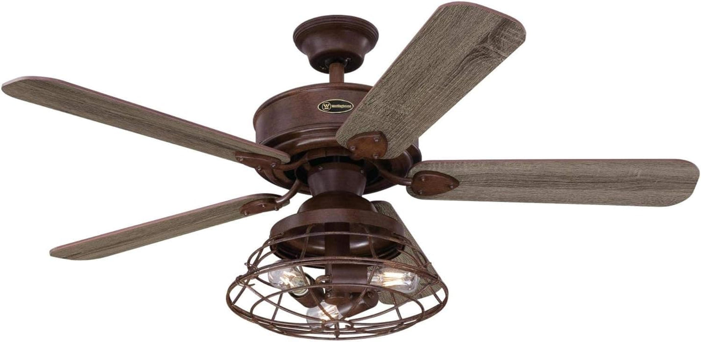 48 in. Indoor Dimmable Caged Ceiling Fan with LED Light Kit and Remote Control-3-ErisView