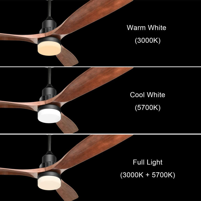 48 in. Indoor Outdoor Ceiling Fan with Light and Remote, Dimmable Smart Modern Ceiling Fan with Timer, Wood Ceiling Fan for Bedroom Living Room-24-ErisView