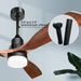 48 in. Indoor Outdoor Ceiling Fan with Light and Remote, Dimmable Smart Modern Ceiling Fan with Timer, Wood Ceiling Fan for Bedroom Living Room-26-ErisView