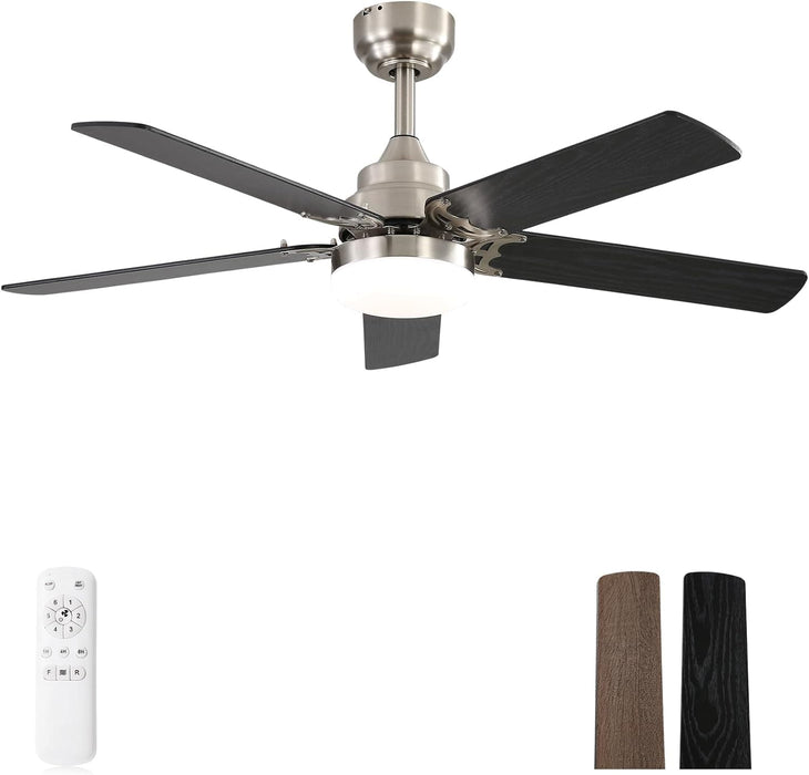 48 in. Indoor Outdoor Ceiling Fan with Light and Remote, Dimmable Smart Modern Ceiling Fan with Timer, Wood Ceiling Fan for Bedroom Living Room-29-ErisView