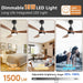 48 in. Indoor Outdoor Ceiling Fan with Light and Remote, Dimmable Smart Modern Ceiling Fan with Timer, Wood Ceiling Fan for Bedroom Living Room-2-ErisView