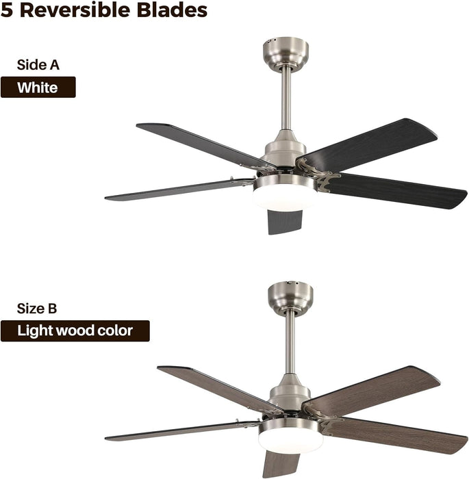 48 in. Indoor Outdoor Ceiling Fan with Light and Remote, Dimmable Smart Modern Ceiling Fan with Timer, Wood Ceiling Fan for Bedroom Living Room-30-ErisView