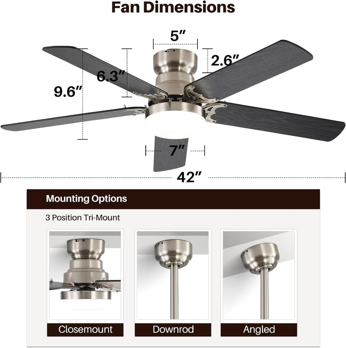 48 in. Indoor Outdoor Ceiling Fan with Light and Remote, Dimmable Smart Modern Ceiling Fan with Timer, Wood Ceiling Fan for Bedroom Living Room-34-ErisView