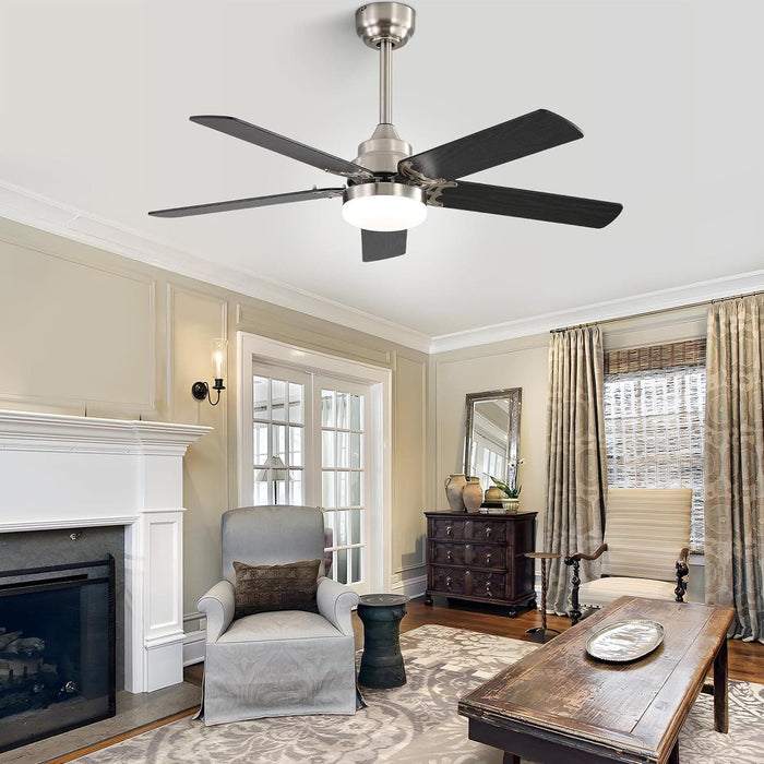 48 in. Indoor Outdoor Ceiling Fan with Light and Remote, Dimmable Smart Modern Ceiling Fan with Timer, Wood Ceiling Fan for Bedroom Living Room-35-ErisView
