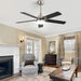 48 in. Indoor Outdoor Ceiling Fan with Light and Remote, Dimmable Smart Modern Ceiling Fan with Timer, Wood Ceiling Fan for Bedroom Living Room-35-ErisView