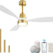 48 in. Indoor Outdoor Ceiling Fan with Light and Remote, Dimmable Smart Modern Ceiling Fan with Timer, Wood Ceiling Fan for Bedroom Living Room-36-ErisView