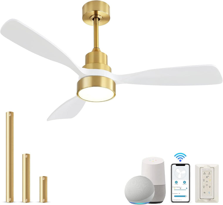 48 in. Indoor Outdoor Ceiling Fan with Light and Remote, Dimmable Smart Modern Ceiling Fan with Timer, Wood Ceiling Fan for Bedroom Living Room-36-ErisView